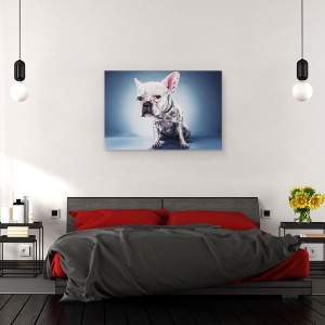 Tablou canvas - Proiectul Big Head, Caine, Pet, Roz, Animale, Urechi, 40 x 60 cm - Img 3