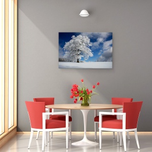 Tablou canvas - Promoroaca In Padurea Neagra, Peisaj, Iarna, Zapada, Copac, 60 x 90 cm - Img 2