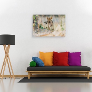 Tablou canvas - Pui de Leu, Cub, Fauna, Salbatic, Natura, Animal, 80 x 120 cm - Img 2