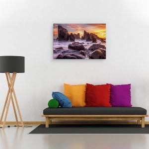 Tablou canvas - Raiul Pietrelor, Peisaj Marin, Stanca, Laptos, Soare, 60 x 90 cm - Img 2