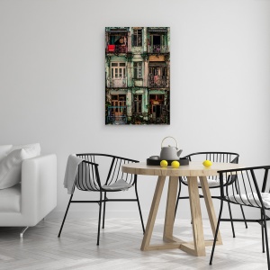 Tablou canvas - Ramasitele Unei Alte Ere, Fatada, Balcon, Arhitectura, 60 x 90 cm - Img 4