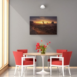Tablou canvas - Rasarit Monumental, Arizona, Peisaj, Desert, Stanca, 80 x 120 cm - Img 4