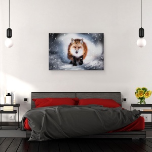 Tablou canvas - Renart, Vulpe, Zapada, Ninge, Rece, 40 x 60 cm - Img 3