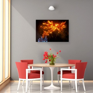 Tablou canvas - Ridicare, Phoenix, Foc, Apa, Fum, 60 x 90 cm - Img 4