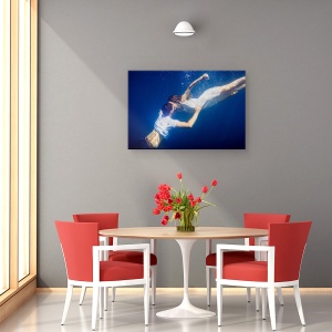 Tablou canvas - Sarut, Mare, Fata, Ocean, Dragoste, 40 x 60 cm - Img 4