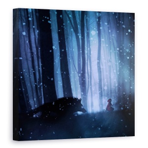 Tablou canvas - Scufita Rosie, Lupa, Insotitor, Rosu, Rosu, Putin, 60 x 60 cm