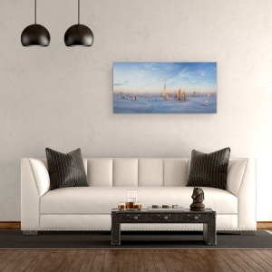 Tablou canvas - Scufundarea in Ceata, Peisaj, Ceata, Abur, Nor, 50 x 100 cm - Img 2