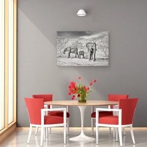 Tablou canvas - Sezon Uscat, Safari, Calatorie, Africa, Elefant, Copac, 60 x 90 cm - Img 4