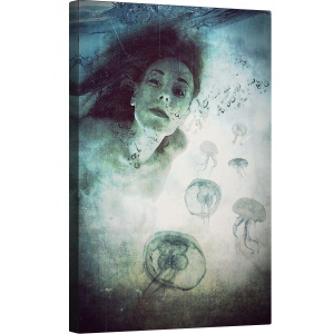 Tablou canvas - Sirena, Meduza, Sub Apa, Balon, Bule, 80 x 120 cm