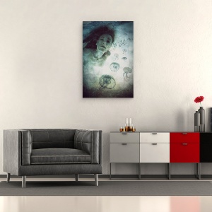 Tablou canvas - Sirena, Meduza, Sub Apa, Balon, Bule, 80 x 120 cm - Img 2