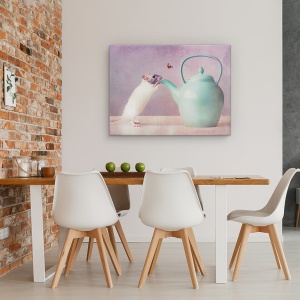 Tablou Canvas - Snoozy, Sobolan, Rozatoare, Ceainic, 60 x 80 cm - Img 4