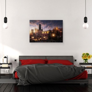 Tablou canvas - Soarele In Praga, Reper, Arhitectura, Oras, Cladire, 40 x 60 cm - Img 3