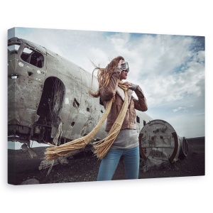 Tablou canvas - Stare De Spirit Vantoasa, Islanda, Calatorie, Model, Avion, Fata, 60 x 90 cm