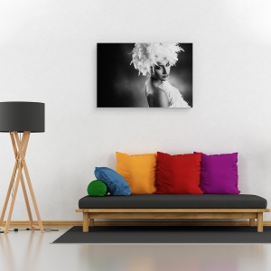 Tablou canvas - Stea, Portret, Alb-Negru, Palarie, Moda, 60 x 90 cm - Img 2
