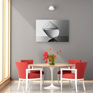 Tablou canvas - Sticla, Alb-Negru, Natura Moarta, Apa, Echilibru, 60 x 90 cm - Img 4