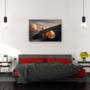 Tablou canvas - Sub Pod, Far, Soare, Apus De Soare, Ocean, 40 x 60 cm - Img 3