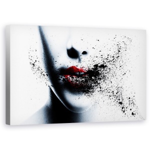 Tablou canvas - Transformare, Pasiune, Portret, Ulei, Fata, Buze, 50 x 80 cm
