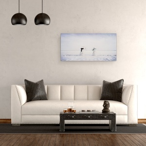 Tablou canvas - Tu Si Eu, Iarna, Zapada, Om De Zapada, Dragoste, Rece, 50 x 100 cm - Img 2