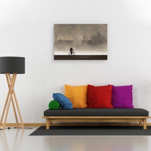 Tablou canvas - Ulei, Cisterna, Bicicleta, Port, Vapor, Ciclu, 60 x 90 cm - Img 2