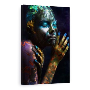 Tablou Canvas - Ulei & Peste, Portret, Fata, Ulei, Oameni, Femeie, 80 x 120 cm