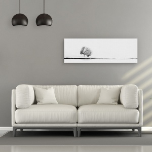 Tablou canvas - Unit, Lac, Copaci, Minimalistic, Panorama, Peisaj, 30 x 90 cm - Img 2