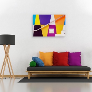Tablou canvas - Urcand Treptele Curcubeului, Abstract, Culoare, Scari, 80 x 120 cm - Img 2