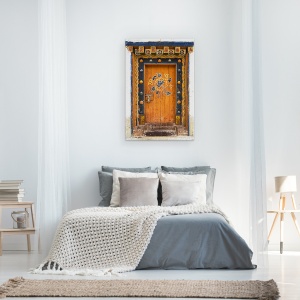 Tablou canvas - Usi Ornamentate, Maro, Negru, Aurit, 80 x 120 cm - Img 3
