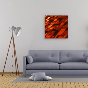 Tablou canvas - Valuri De Pasiune, Rosu, Textura, Model, Abstract, Flux, 60 x 60 cm - Img 2