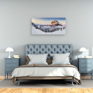 Tablou canvas - Varful De Aur, Peisaj, Munte, Panorama, Iarna, Zapada, 50 x 100 cm - Img 3