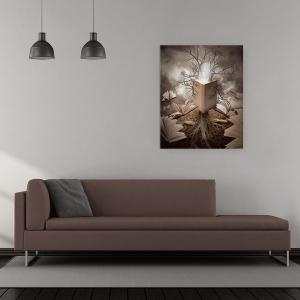 Tablou canvas - Vechea Carte De Povesti, Literatura, Copac, Intelepciune, 40 x 50 cm - Img 2