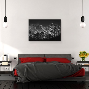 Tablou canvas - Vedere Spre Everest, Peisaj, Munte, Pomi, Padure, Copac, Nepal, 60 x 90 cm - Img 3