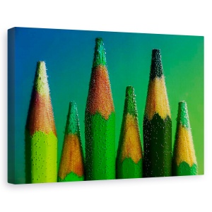 Tablou canvas - Verde, Natura moarta, Creioane, 60 x 90 cm