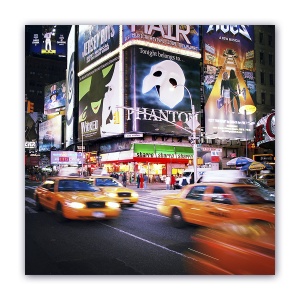 Tablou Canvas - Vintage, Monochrom, Times Square, Taxi, New York, 60 x 60 cm