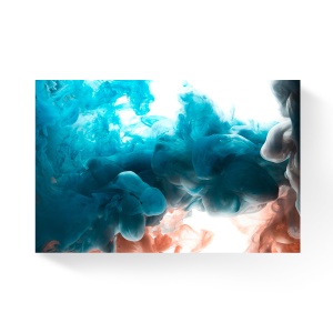 Tablou Canvas - Vopsea acrlilica in apa, Albastru, Abstarct, 60 x 90 cm