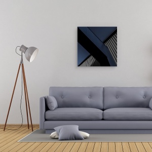 Tablou canvas - X Factor, Abstract, Diagonal, Metal, Linii, Conducte, Industrial, 60 x 60 cm - Img 2