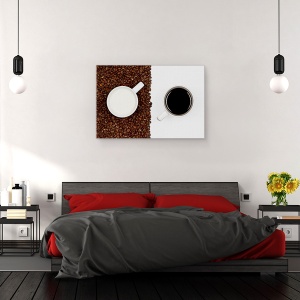 Tablou canvas - Yin Si Yang, Cafea, Ceasca, Cana, Bucatarie, 40 x 60 cm - Img 3