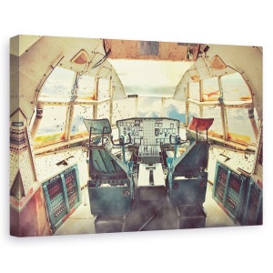 Tablou canvas - Zburand Cu Un Avion Abandonat, Epava, Fantoma, Armata, 60 x 90 cm