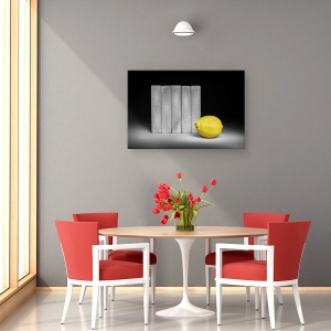 Tablou canvas - Zidul, Citrice, Galben, Gri, Lamaie, Natura Moarta, 80 x 120 cm - Img 4