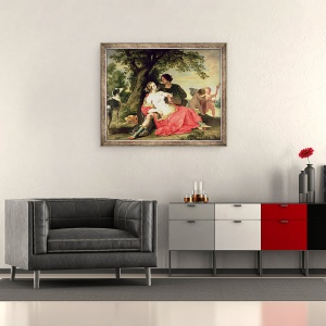 Tablou inramat - A. Janssens - Venus si Adonis, 50 x 60 cm - Img 2