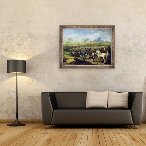 Tablou inramat - Adam Frans Van der Meulen - Ludovic al XIV-lea 1638-1715 la asediul Tournai, 70 x 90 cm - Img 2