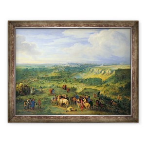 Tablou inramat - Adam Frans van der Meulen - Vedere a orasului Luxemburg din apropierea Bailor Mansfeld, 60 x 80 cm