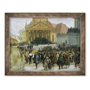 Tablou inramat - Adolph Friedrich Erdmann von Menzel - Victimele revolutiei din martie la Berlin zace in stat, 70 x 90 cm