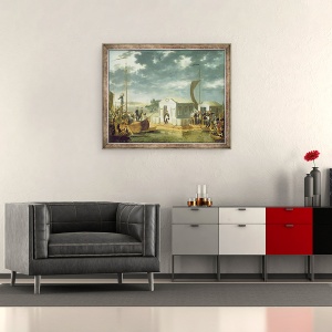 Tablou inramat - Adolphe Roehn - Tratatul de la Tilsitz, 70 x 85 cm - Img 2