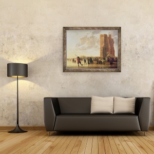 Tablou inramat - Aelbert Cuyp - Vedere la Maas in timpul iernii, 70 x 90 cm - Img 2