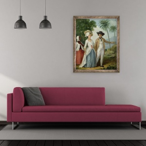 Tablou inramat - Agostino Brunias - Un plantator si sotia sa, asistat de un servitor, 50 x 60 cm - Img 2