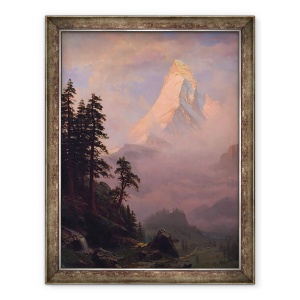 Tablou inramat - Albert Bierstadt - Rasarit de soare pe Matterhorn, 60 x 80 cm
