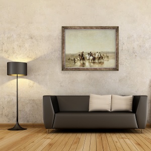Tablou inramat - Alberto Pasini - Vanatoarea de soimi, 70 x 90 cm - Img 2