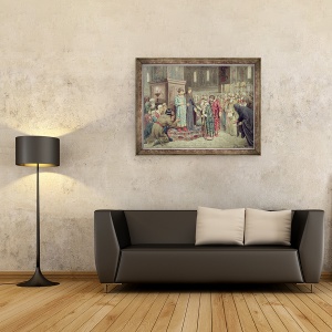 Tablou inramat - Aleksei Danilovich Kivshenko - Consiliul de apel Michael F. Romanov 1596-1645 la domnie, 70 x 90 cm - Img 2