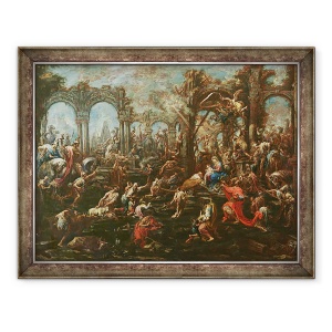 Tablou inramat - Alessandro Magnasco - Adorarea magilor, 70 x 90 cm