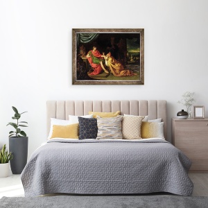 Tablou inramat - Alessandro Padovanino - Priam si Ahile, 60 x 80 cm - Img 3